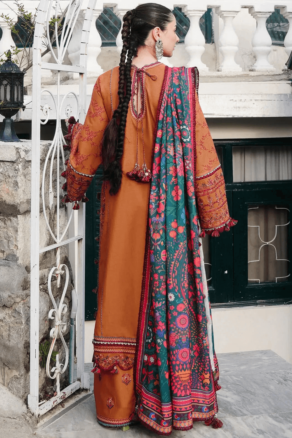 Embroidered Dhanak Unstitched 3PC Set | FS3073