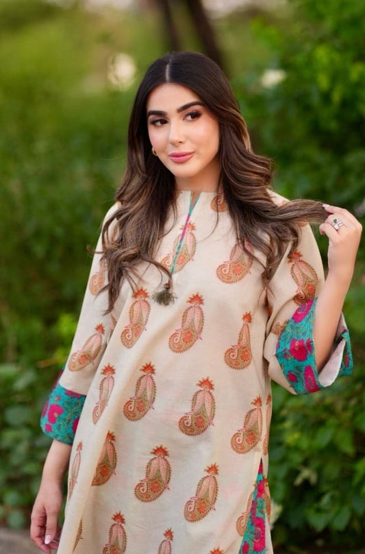 Printed Lawn Unstitched 2PC Set | RF1108