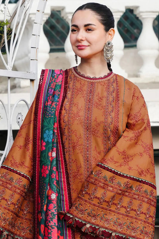 Embroidered Dhanak Unstitched 3PC Set | FS3073