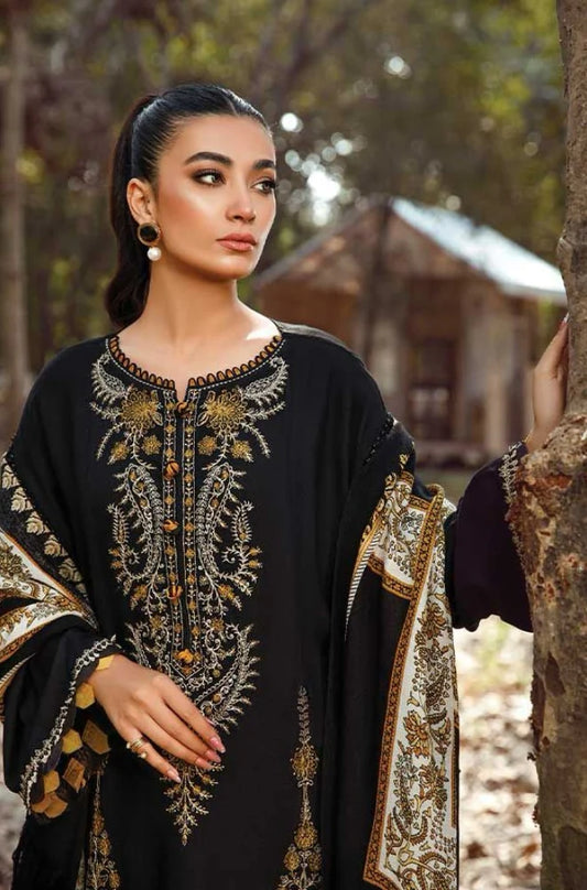 Embroidered Dhanak Unstitched 3PC Set | FS3024