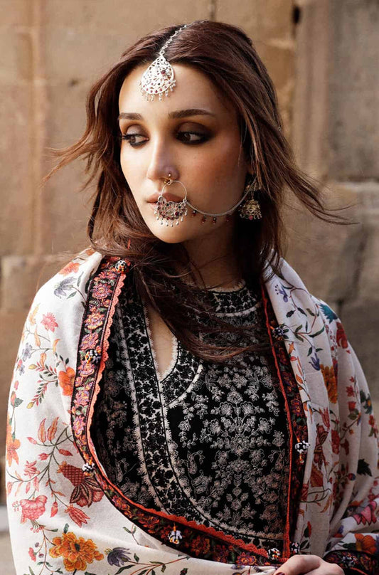 Embroidered Dhanak Unstitched 3PC Set | RJ6061