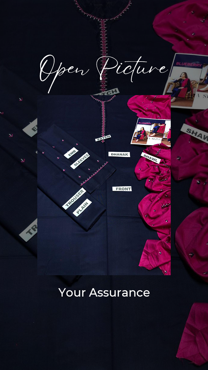 Embroidered Dhanak Unstitched 3PC Set | RF1157