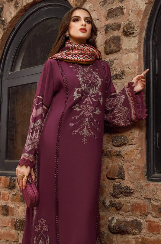 Embroidered Dhanak Unstitched 3PC Set | FS3028