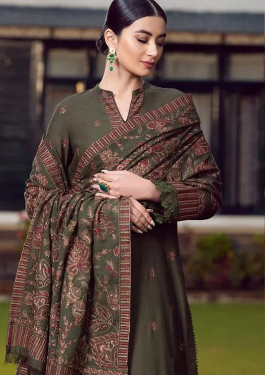 Embroidered Dhanak Unstitched 3PC Set | FS3042
