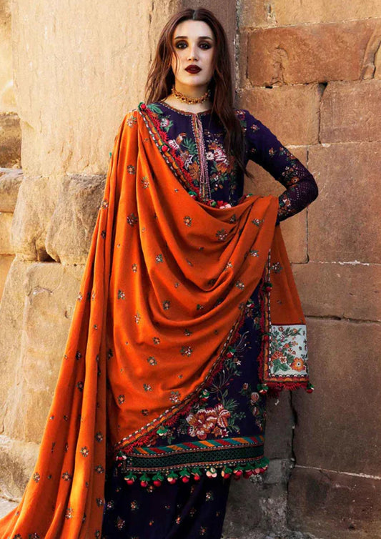 Embroidered Dhanak Unstitched 3PC Set | RJ6020