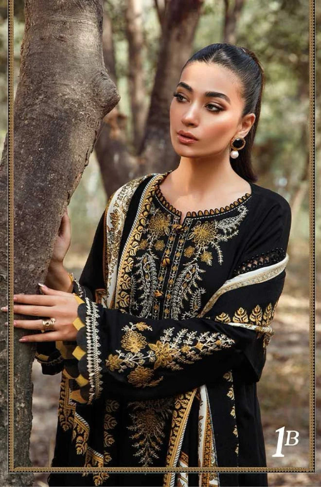 Embroidered Dhanak Unstitched 3PC Set | FS3024