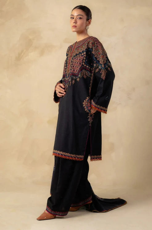 Embroidered Dhanak Unstitched 3PC Set | FS3038