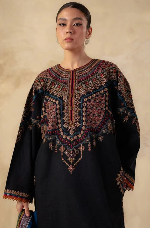 Embroidered Dhanak Unstitched 3PC Set | FS3038