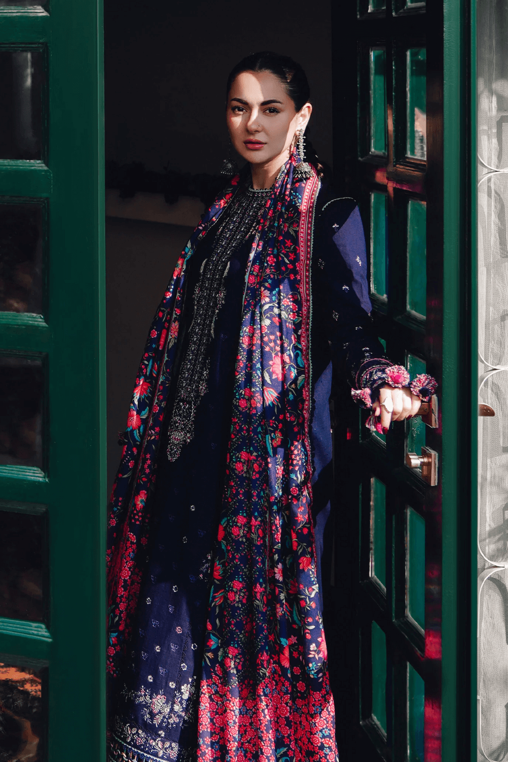 Embroidered Dhanak Unstitched 3PC Set | FS3074
