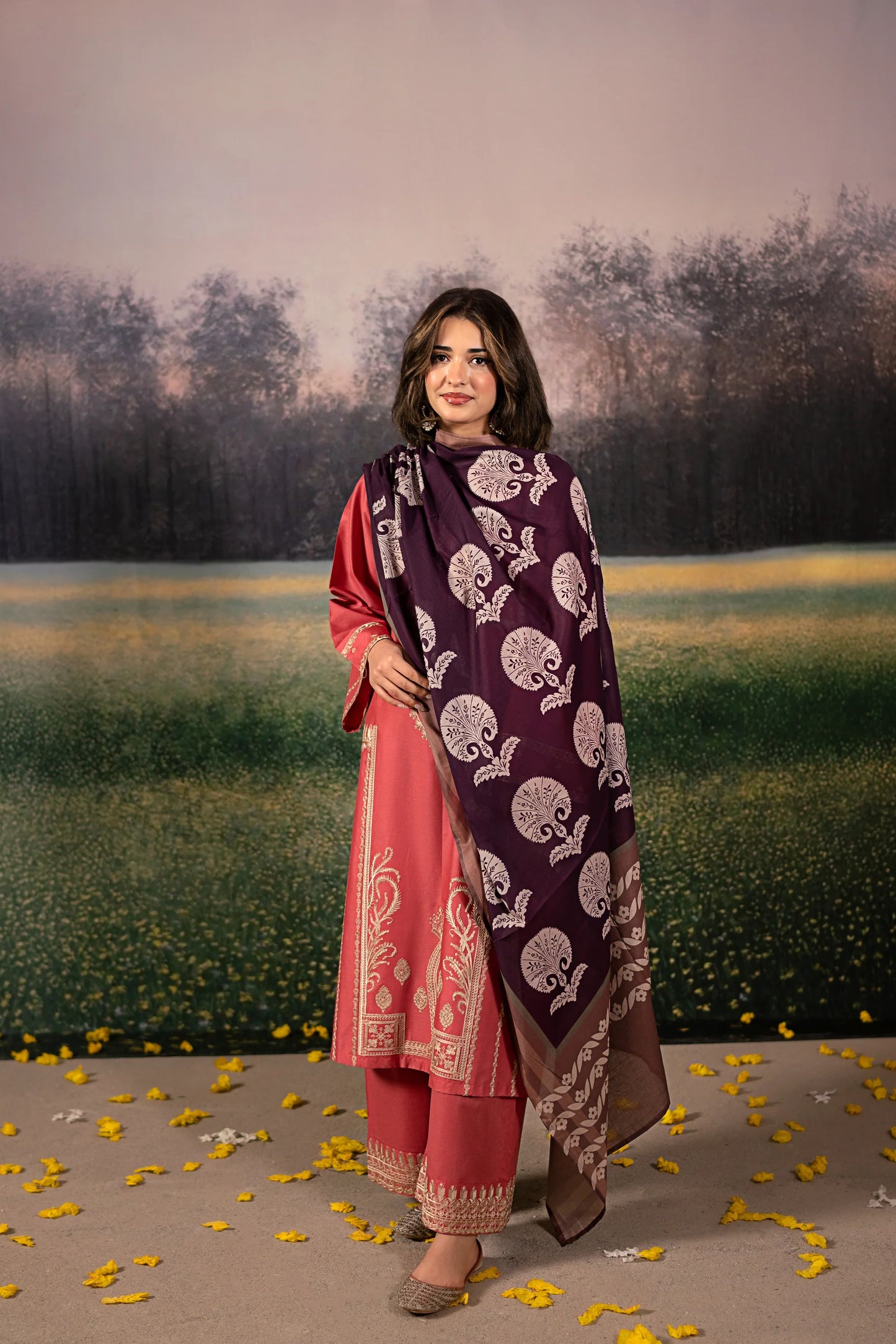 Embroidered Lawn Unstitched 3PC Set | MM1254