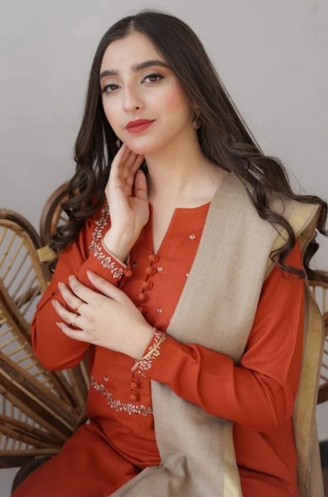 Embroidered Dhanak Unstitched 3PC Set | FS3018