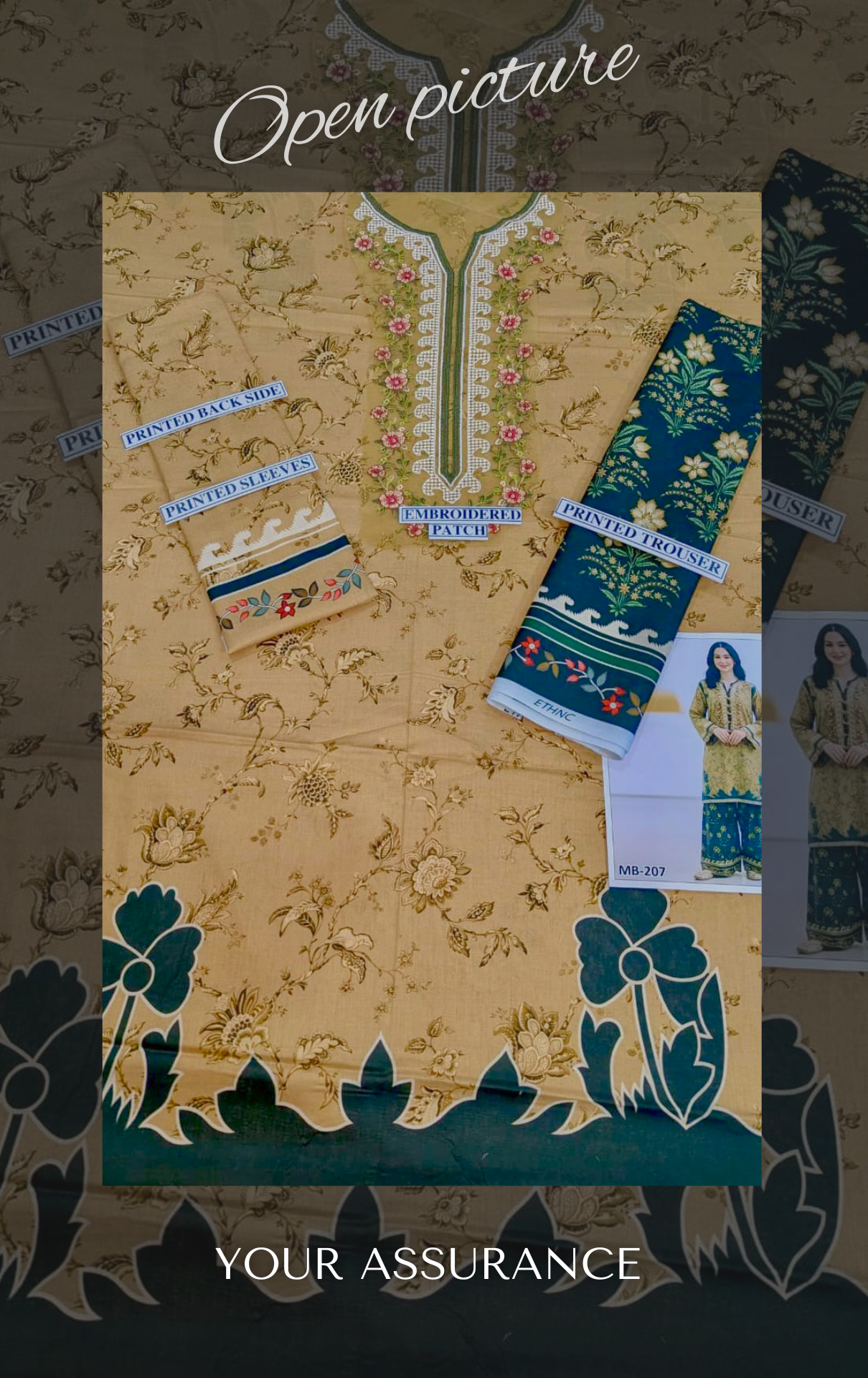 Embroidered Lawn Unstitched 2PC Set | RJ7125