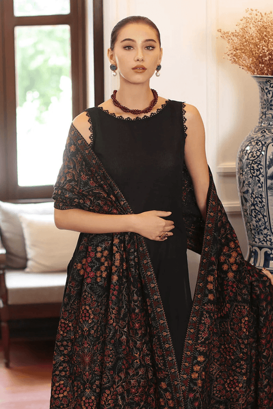 Embroidered Dhanak Unstitched 3PC Set | FS3086