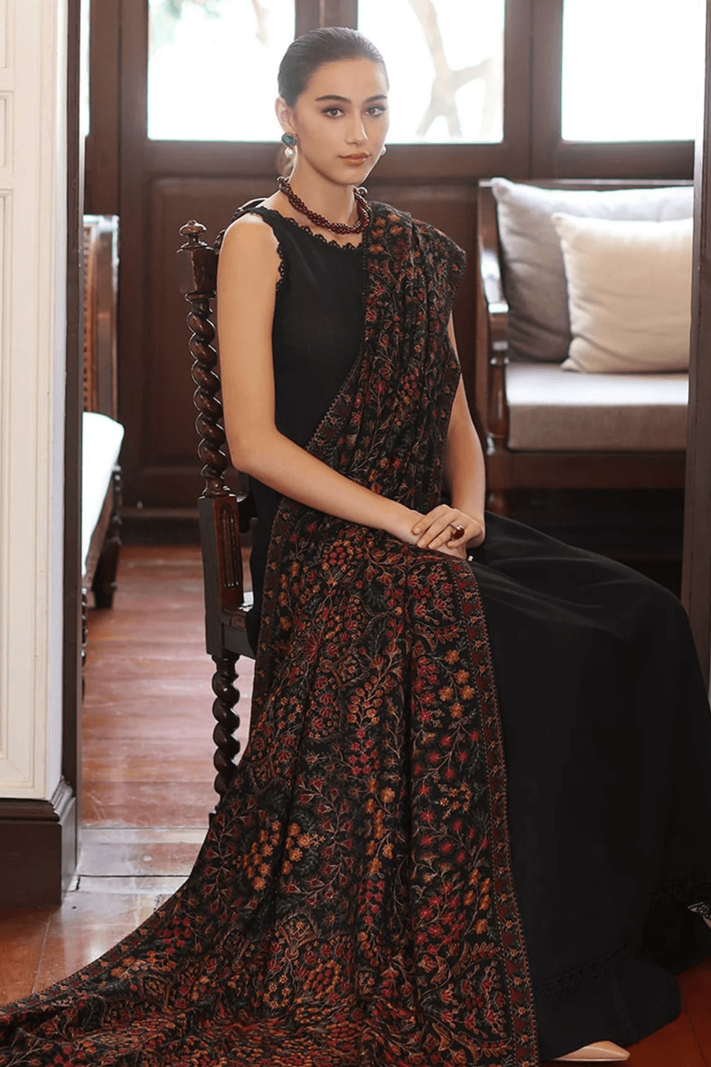 Embroidered Dhanak Unstitched 3PC Set | FS3086