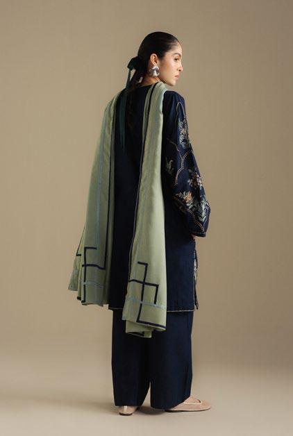 Embroidered Dhanak Unstitched 3PC Set | FS3011