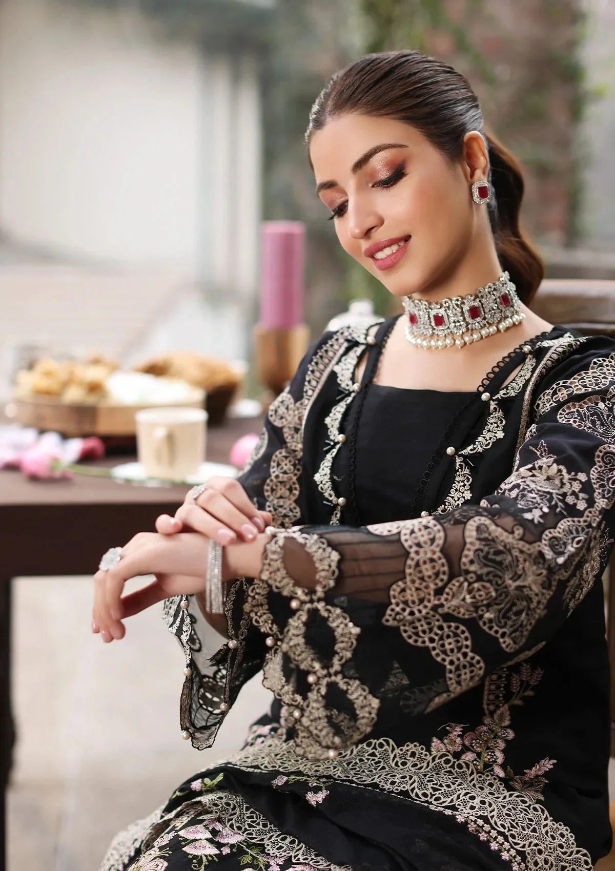 Embroidered Dhanak Unstitched 3PC Set | FS3132