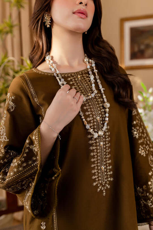 Embroidered Dhanak Unstitched 2PC Set | RJ6072