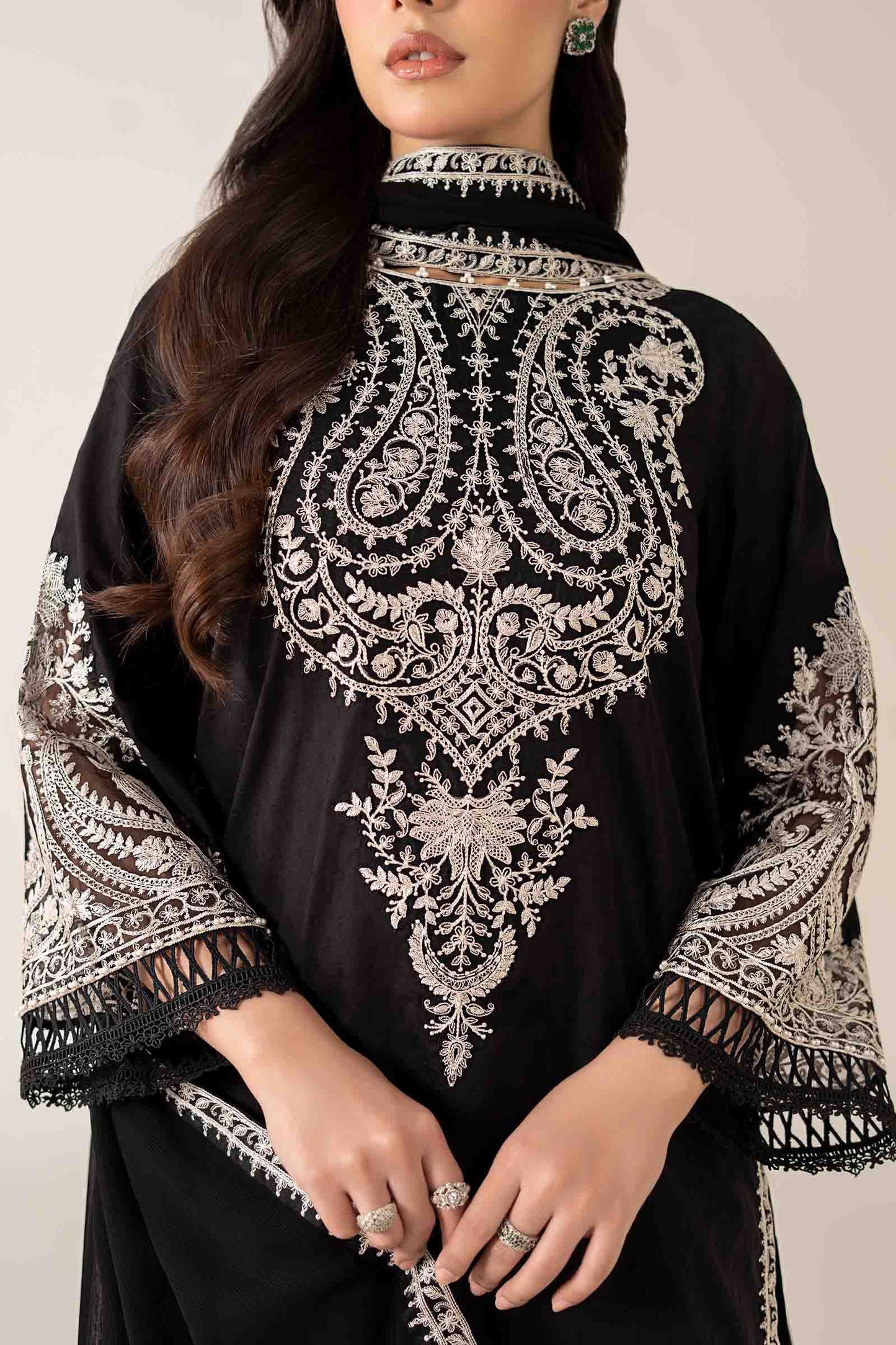 Embroidered Dhanak Unstitched 3PC Set | FS3064