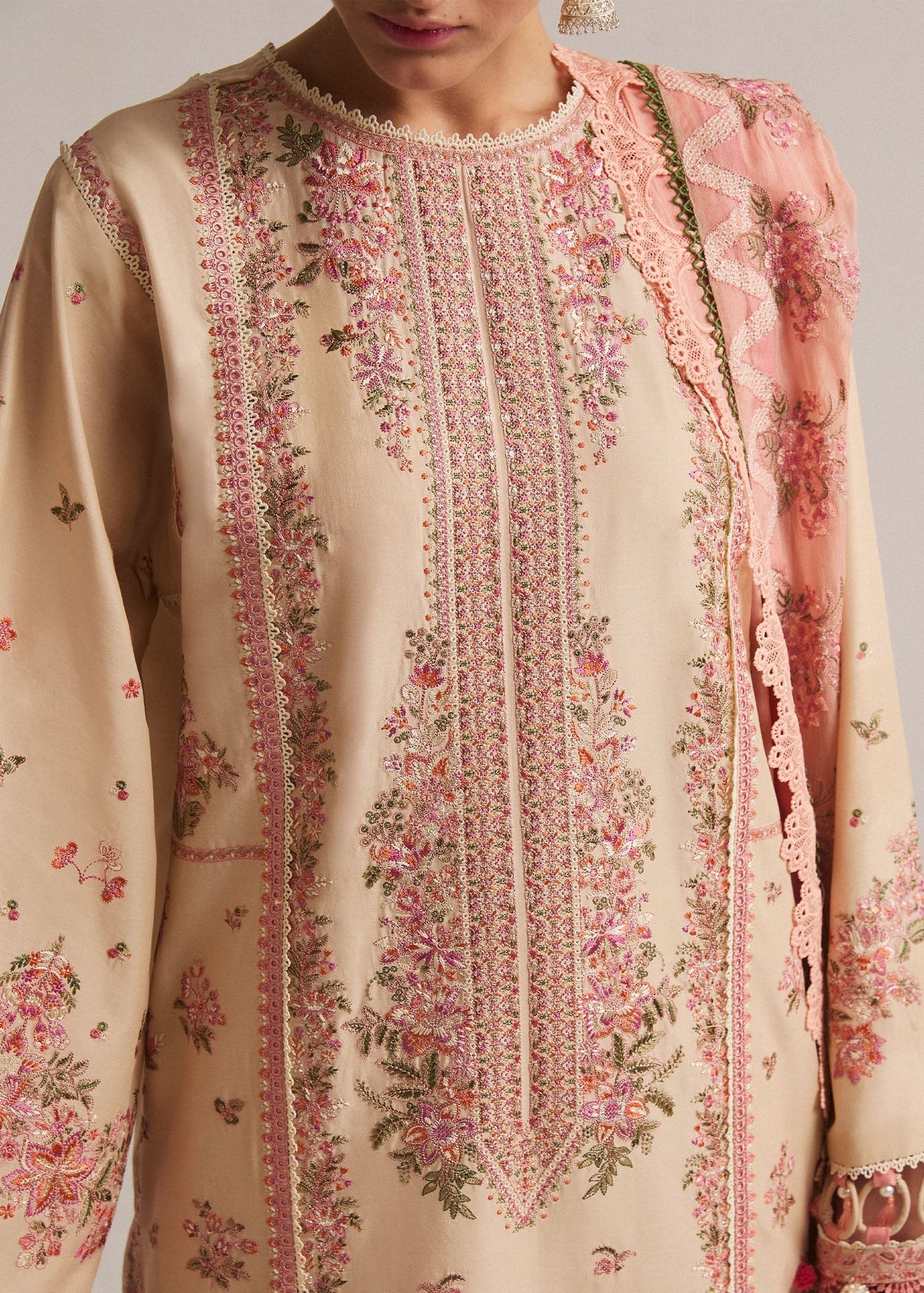 Embroidered Dhanak Unstitched 3PC Set | FS3052