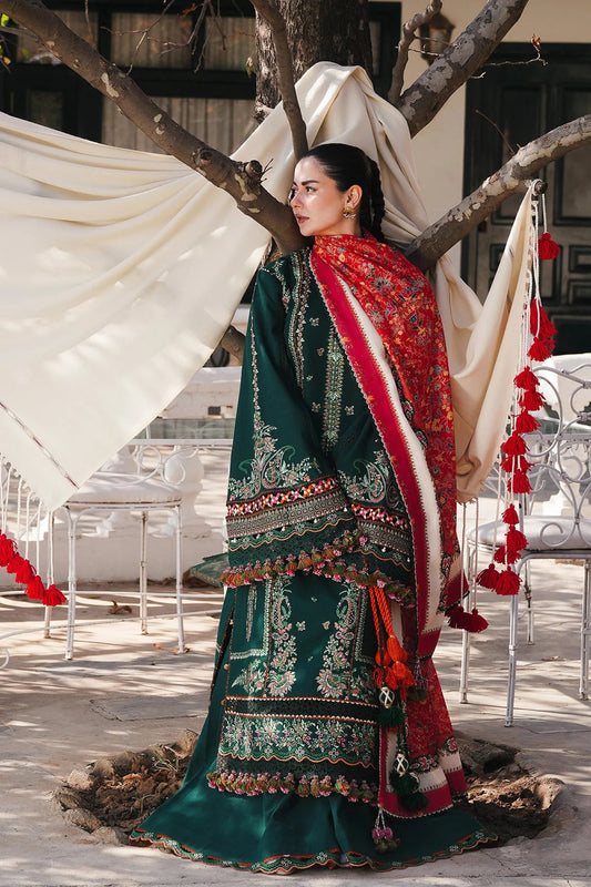 Embroidered Dhanak Unstitched 3PC Set | FS3053