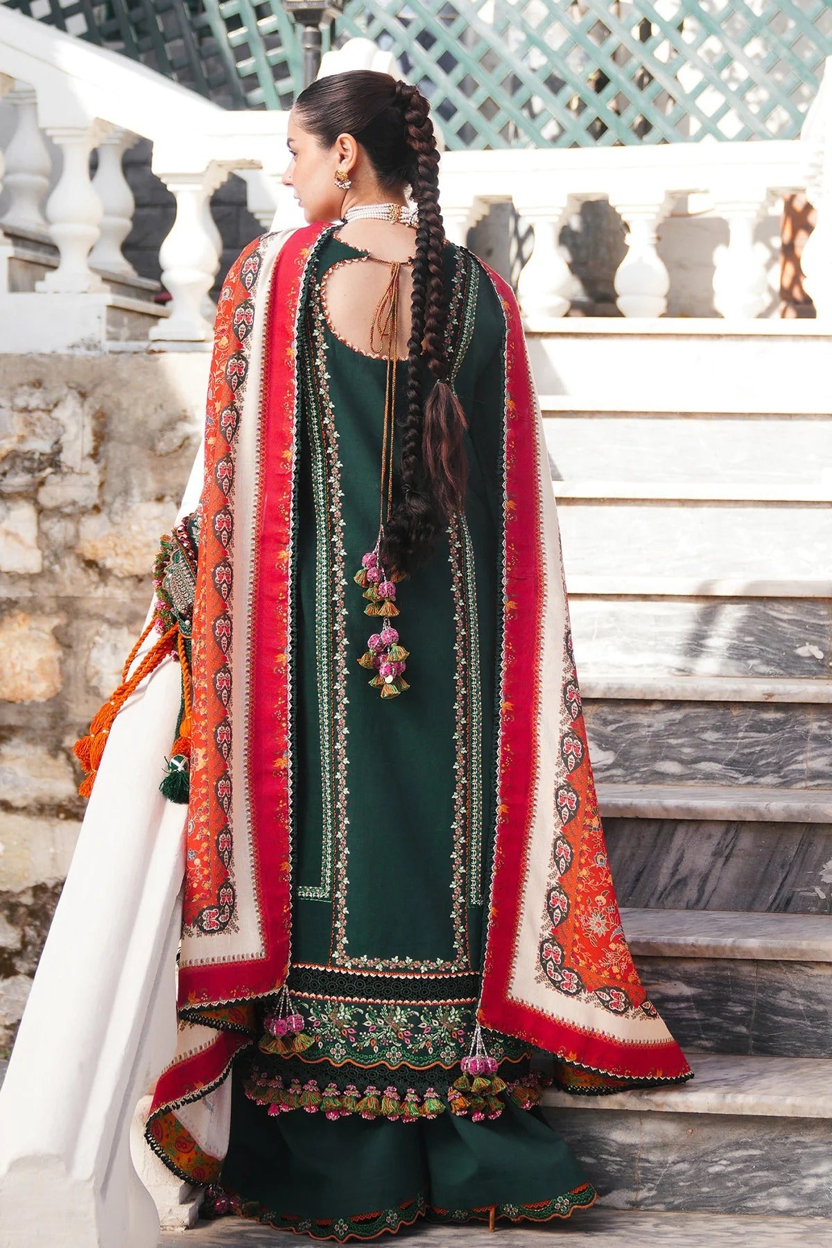 Embroidered Dhanak Unstitched 3PC Set | FS3053