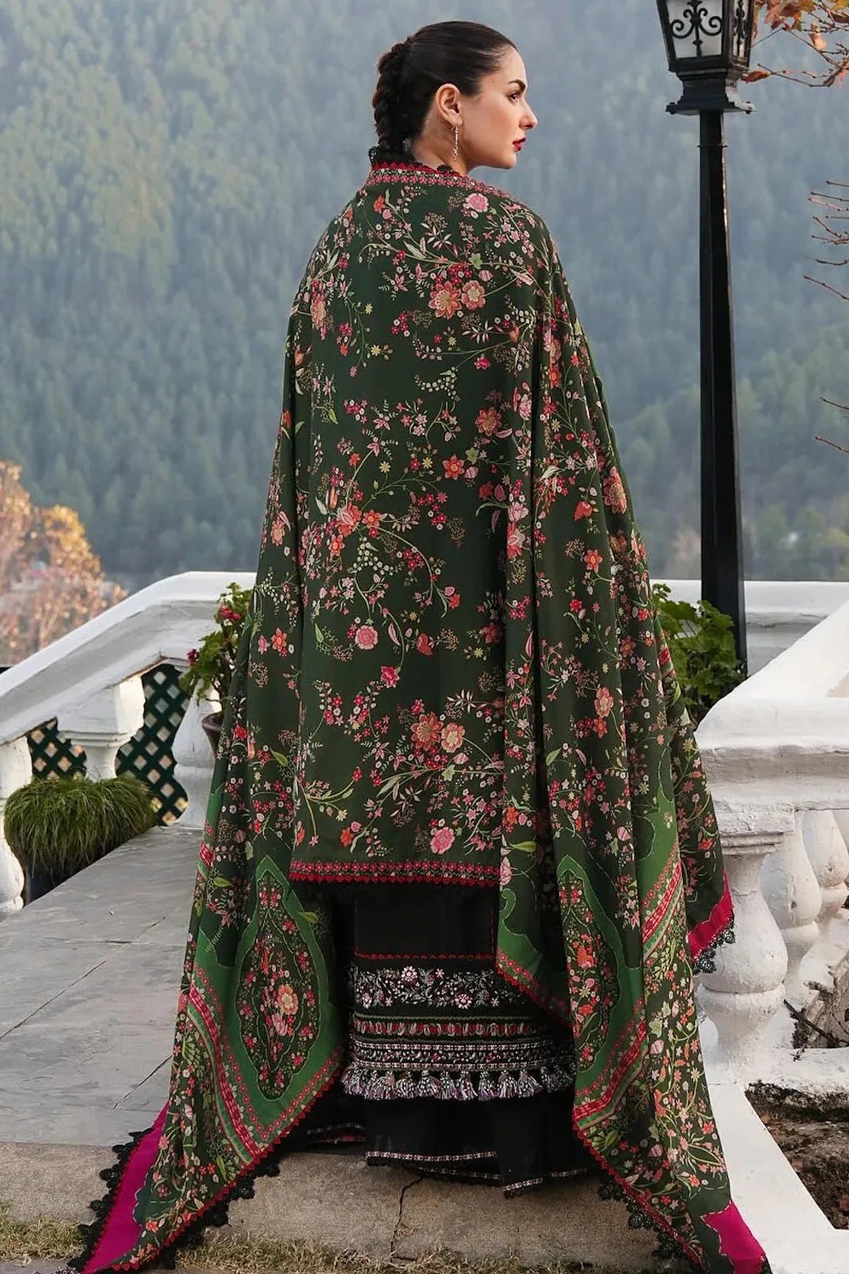 Embroidered Dhanak Unstitched 3PC Set | FS3054