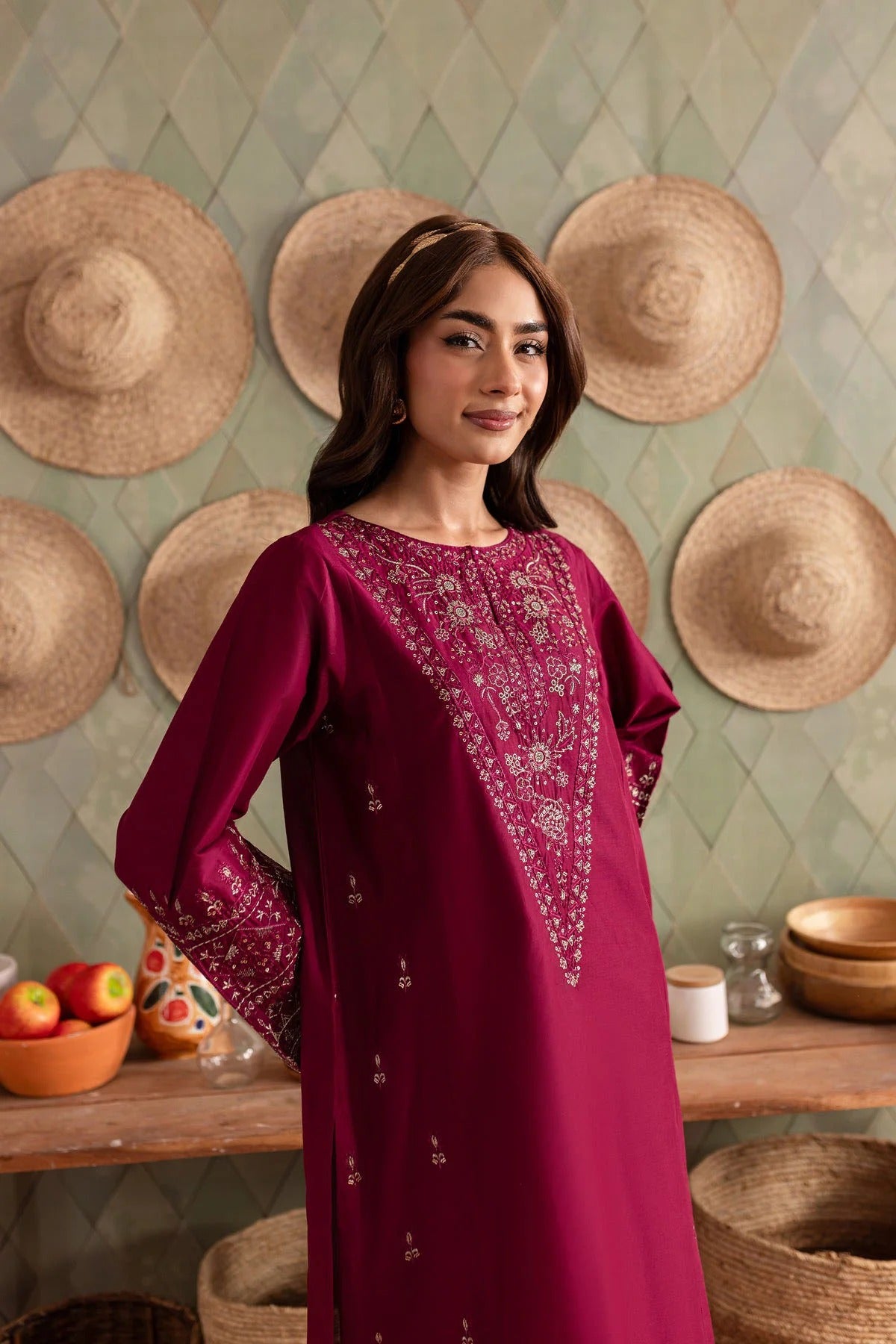 Embroidered Dhanak Unstitched 2PC Set | FS3057