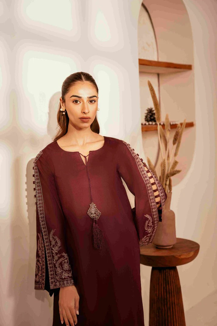 Embroidered Dhanak Unstitched 2PC Set | FS3058