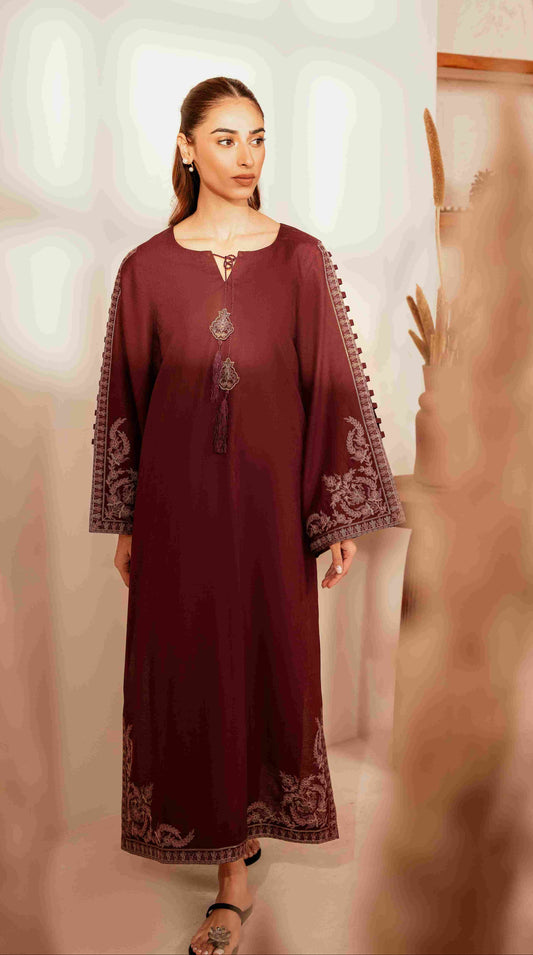 Embroidered Dhanak Unstitched 2PC Set | FS3058