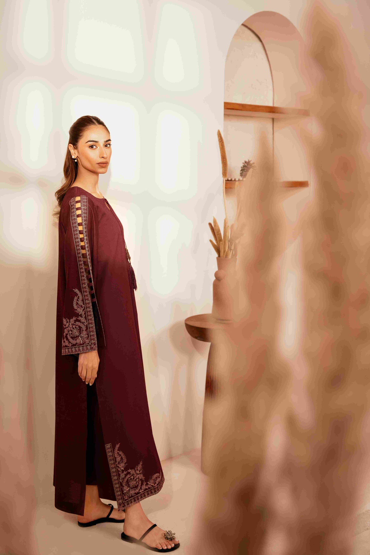 Embroidered Dhanak Unstitched 2PC Set | FS3058