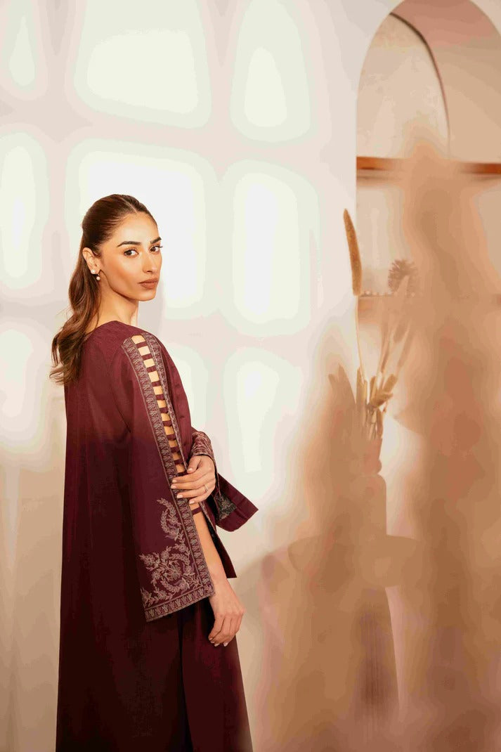 Embroidered Dhanak Unstitched 2PC Set | FS3058
