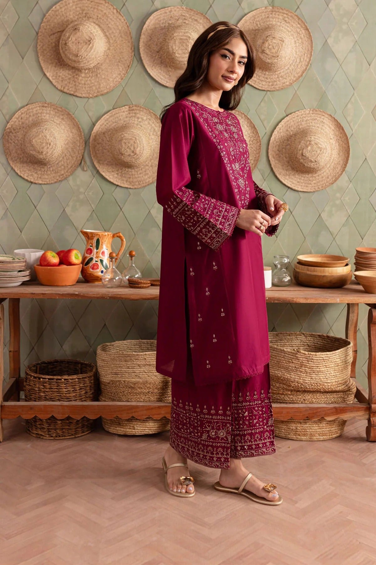 Embroidered Dhanak Unstitched 2PC Set | FS3057
