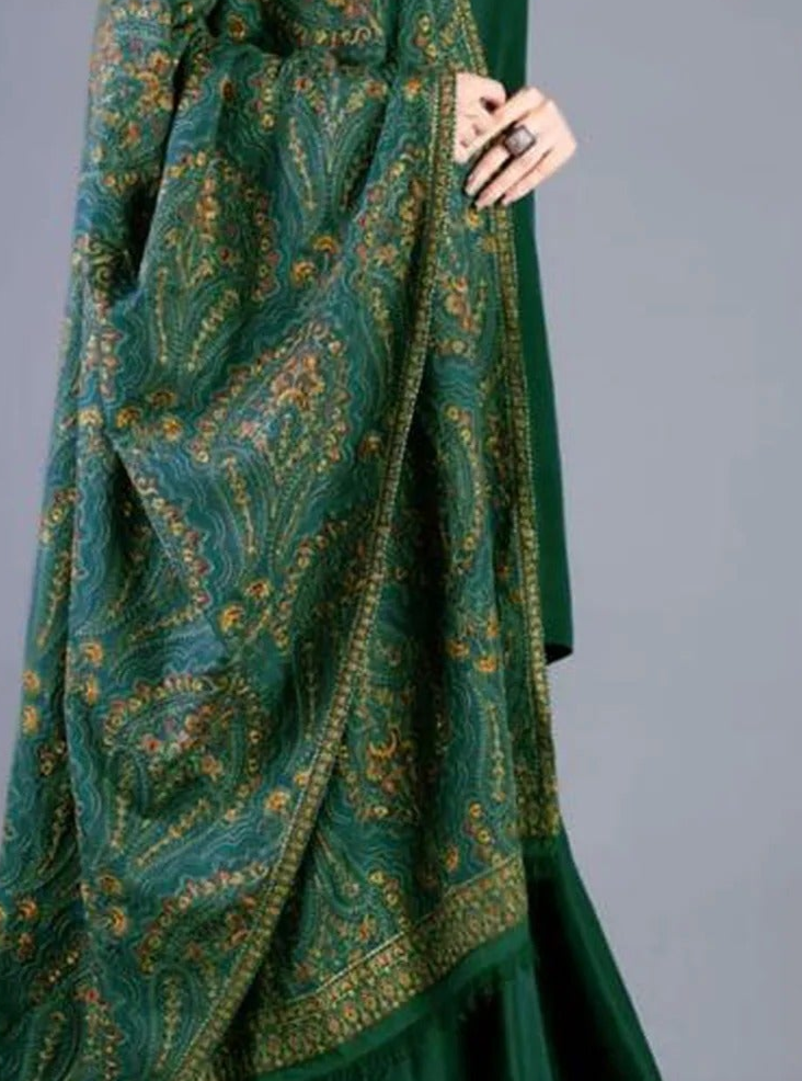 Embroidered Dhanak Unstitched 3PC Set | FS3060