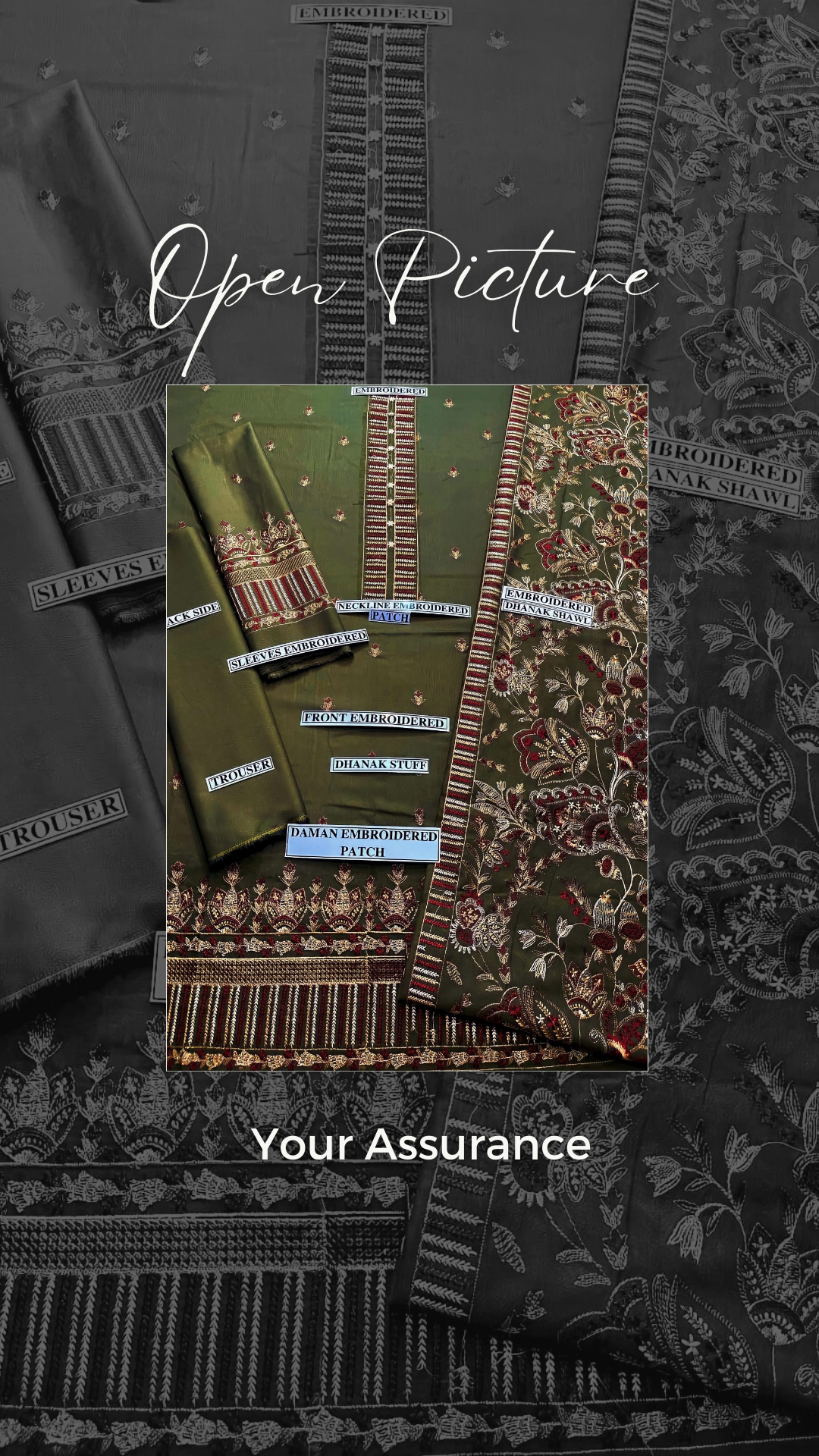 Embroidered Dhanak Unstitched 3PC Set | FS3042