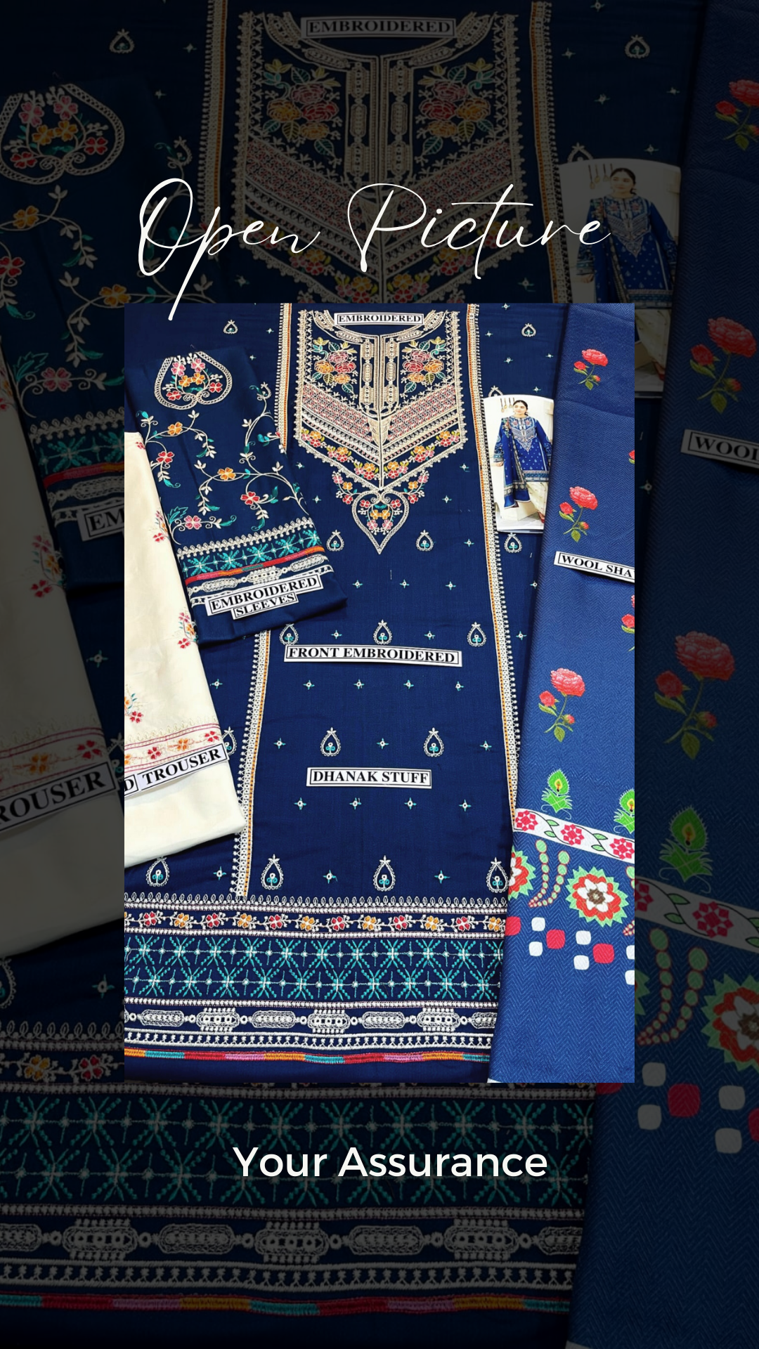 Embroidered Dhanak Unstitched 3PC Set | FS3046