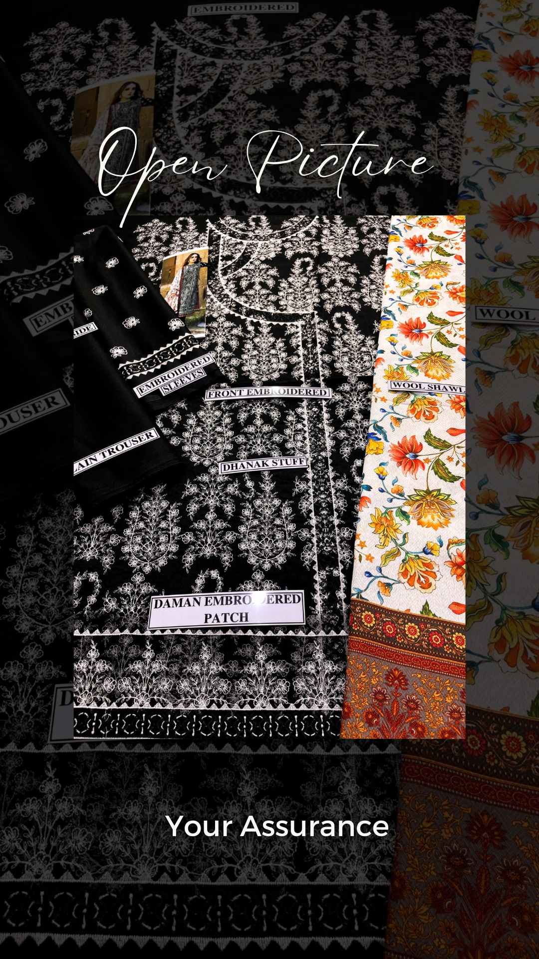 Embroidered Dhanak Unstitched 3PC Set | RJ6061