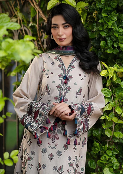 Embroidered Dhanak Unstitched 3PC Set | FS3010