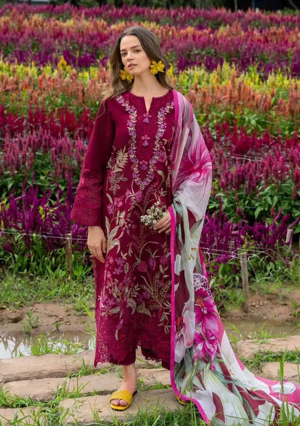 Embroidered Lawn Unstitched 3PC Set | RJ7117