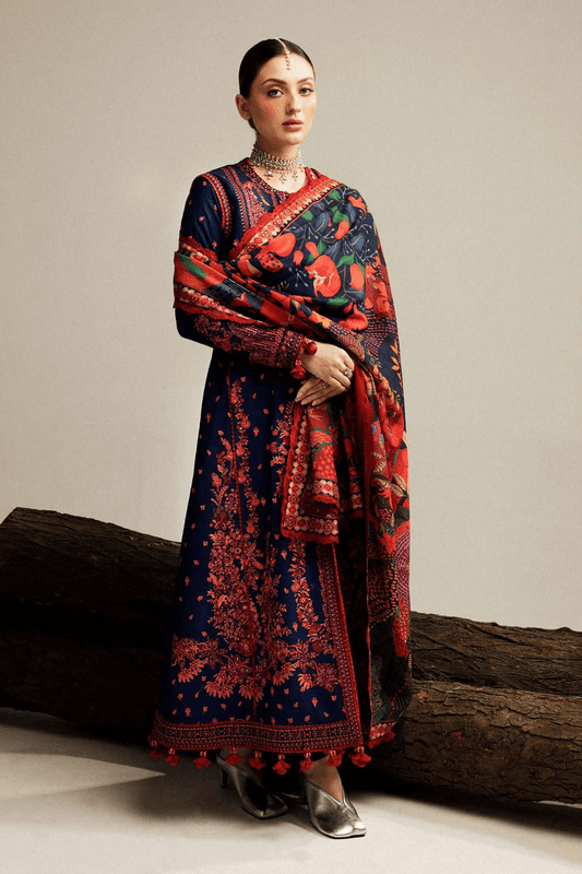 Embroidered Dhanak Unstitched 3PC Set | FS3075