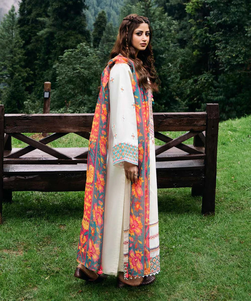 Embroidered Khaddar Unstitched 3PC Set | RF1218