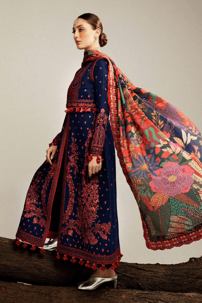 Embroidered Dhanak Unstitched 3PC Set | FS3075