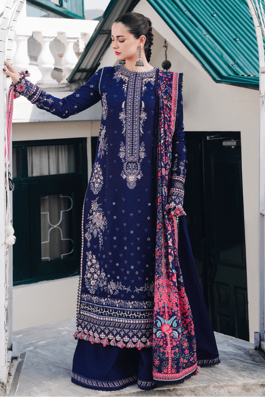 Embroidered Dhanak Unstitched 3PC Set | FS3074