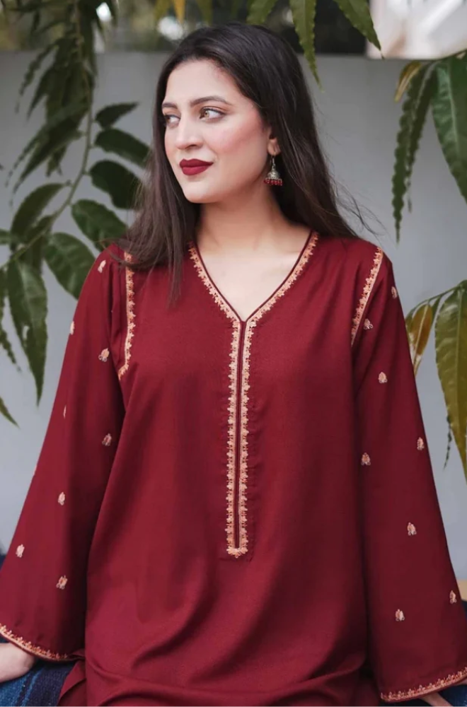 Embroidered Dhanak Unstitched 3PC Set | FS3023