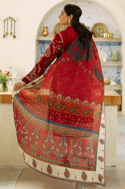 Embroidered Dhanak Unstitched 3PC Set |  FS3045