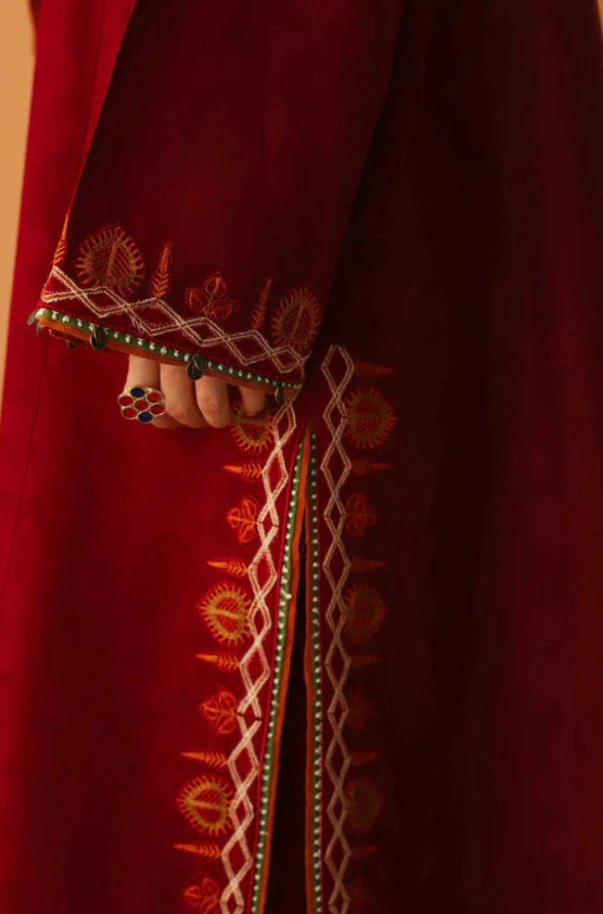 Embroidered Dhanak Unstitched 3PC Set | FS3044