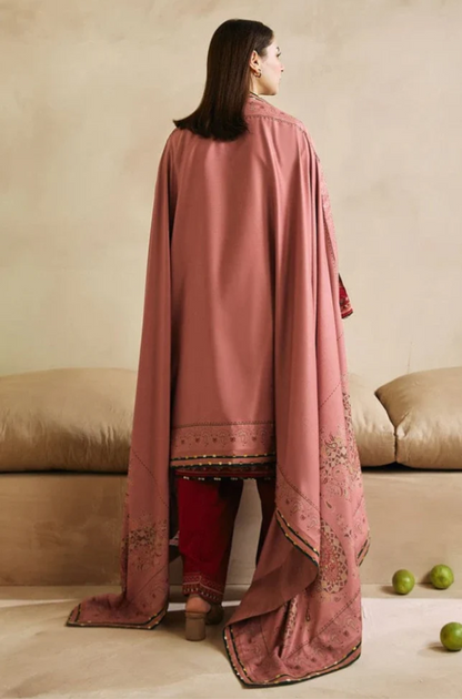 Embroidered Dhanak Unstitched 3PC Set | FS3035
