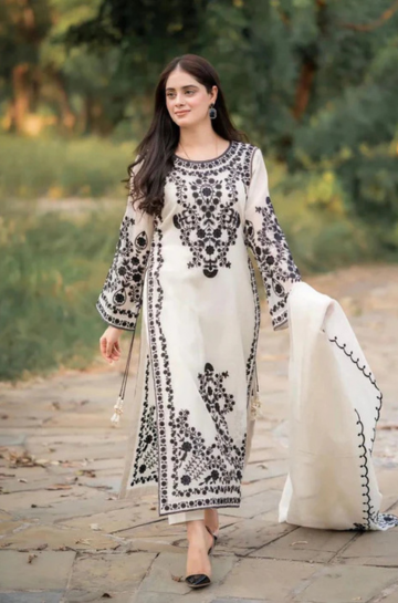 Embroidered Lawn Unstitched 3PC Set | MM1222