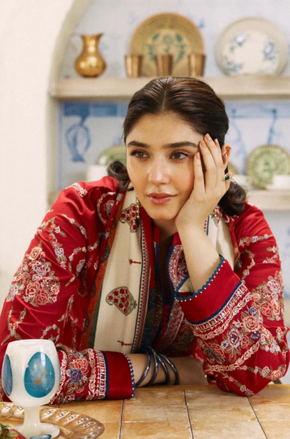 Embroidered Dhanak Unstitched 3PC Set |  FS3045
