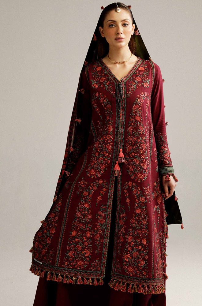 Embroidered Dhanak Unstitched 3PC Set | RJ6062