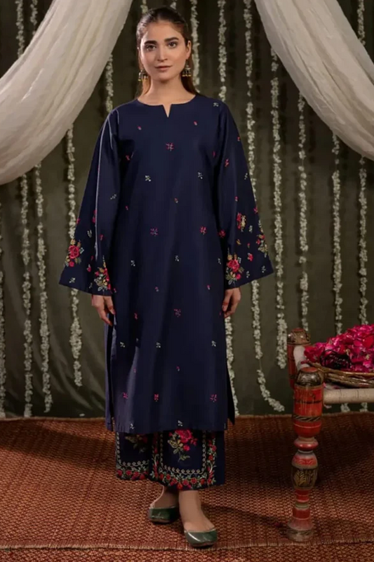 Embroidered Dhanak Unstitched 2PC Set | FS3014